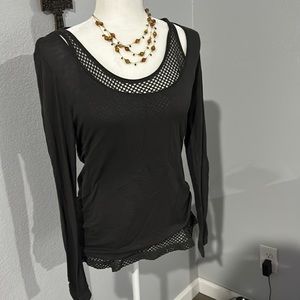 Mariarello jersey tank with scoop back.